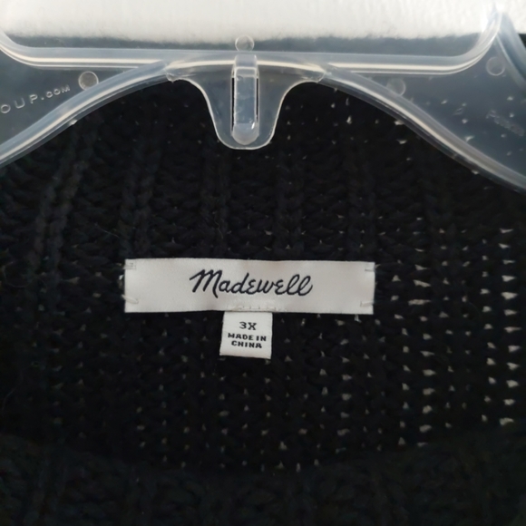 Madewell wool blend Mock Neck chunky knit relaxed sweater 3X - Picture 3 of 9